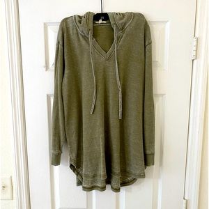 Jane & Delancey Hooded Shirt W Strings - Size 1X